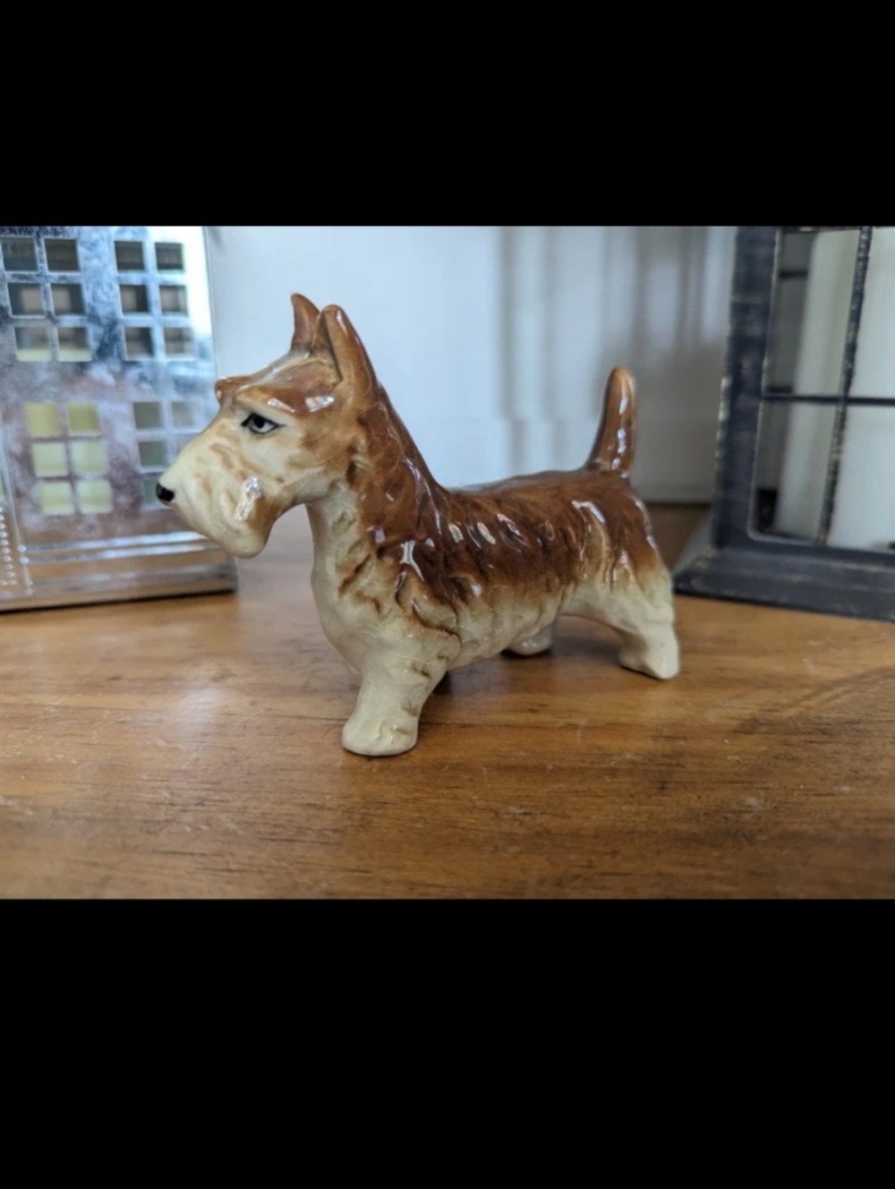 Enesco Mid Century Ceramic Terrier Scottie Dog Figurine 3.5"